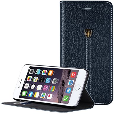 iPhone 6S Plus Case, iPhone 6S Plus Wallet Case, BENTOBEN Ultra Slim Faux Leather Flip Credit Card Holder Kickstand Protective Case for iPhone 6 Plus / 6S Plus (5.5 Inch), Blue