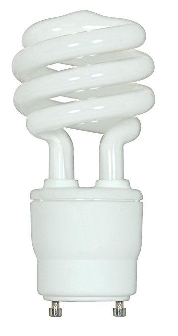 Satco S8205 18 Watt (75 Watt) 1200 Lumens Mini Spiral CFL Soft White 2700K GU24 Base Light Bulb