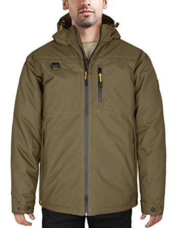 HARD LAND Men’s Waterproof Down Winter Coats Parka Jacket Warm Outdoor Work Jacket with Removable Hood