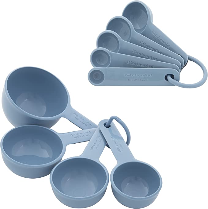 KitchenAid Universal Measuring Cup and Spoon Set, 9 Piece, Blue Velvet