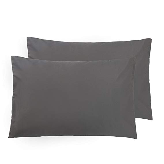 ALCSHOME Queen Pillowcases, 2 Pack Ultra Soft Microfiber Premium Quality, 20"x30", Dark Grey