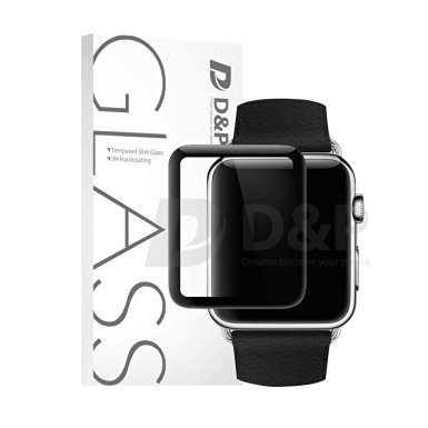 D&P Apple Iwatch(38mm) 9H Hardness & 0.2mm Thickness HD Tempered Glass Screen Protector [High-Transparency][Anti-Fingerprint] [Anti-Bubbles][Anti-Scratch] [Black]