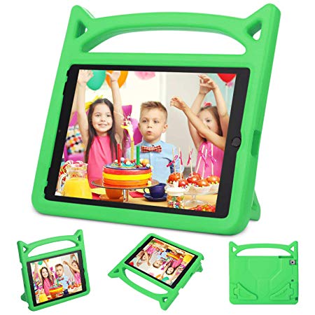 New iPad 2017/2018 9.7 inch Case/iPad Air 2 / iPad Air Case - Auorld Shockproof Case Light Weight Kids Case Cover Handle Stand Case for iPad 9.7 Inch 2017/2018 New Model - Green