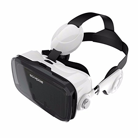 SIDARDOE 3D VR Headset, Virtual Reality Headset, 3D Virtual Reality Glasses with a Flexible High-Fidelity Sound Quality HIFI Headphones for iPhone 5 6 Plus, Samsung and Google Smartphones, Etc.