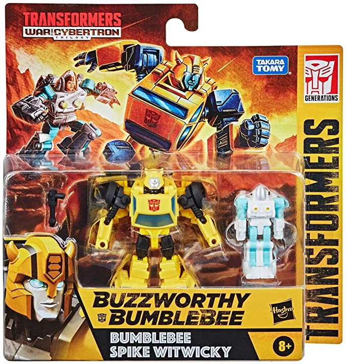 Transformers Buzzworthy Bumblebee War for Cybertron Core Bumblebee & Spike Witwicky 2-Pack