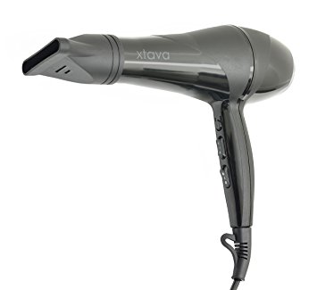 xtava Allure 2200W Professional Ionic Ceramic Hair Dryer - Bring the Salon to Your Home with This Powerful and Precise Blow Dryer - 2 Speeds - 3 Heat Settings (Black)