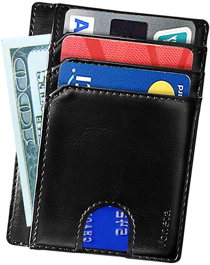 YSDOutdoor Slim Credit Card Holder Wallet Minimalist Front Pocket RFID Blocking Leather Wallets for Men, Medium