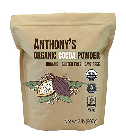 Anthony's Organic Raw Cocoa Powder/Cacao Powder, (Non-Alkalized) (2 lb)