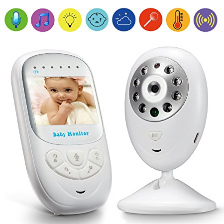 Video Baby Monitor GooDee 2.4" TFT LCD Baby Monitor with Night Vision Two Way Voice Talk Temparature Monitoring & Built-in Lullabies —Upgraded