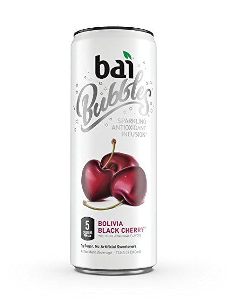 Bai Bubbles Bolivia Black Cherry, Sparkling Antioxidant Infused Beverage, 11.5 Fl. Oz. Cans (Pack of 12)