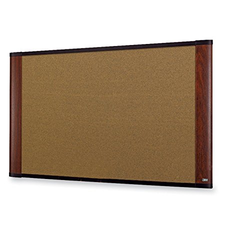 3M Cork Board, Widescreen,  Mahogany-Finish, 48 x 36 Inches (C4836MY)