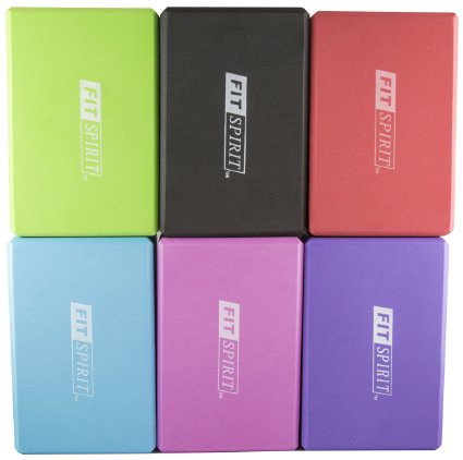 Fit Spirit Exercise Yoga Blocks - Choose Your Color and Size