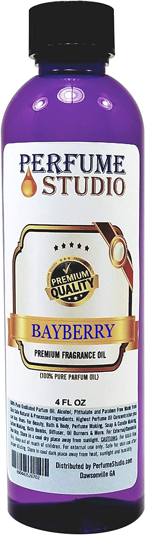 Bayberry Fragrance Oil for Making Candle, Soap, Lotion, Perfume, Cologne, Incense, Bath Bomb, Diffusers, Plug in Refills, Oil Burners. Premium Quality Undiluted Pure Perfume Oil (Bayberry 4oz)