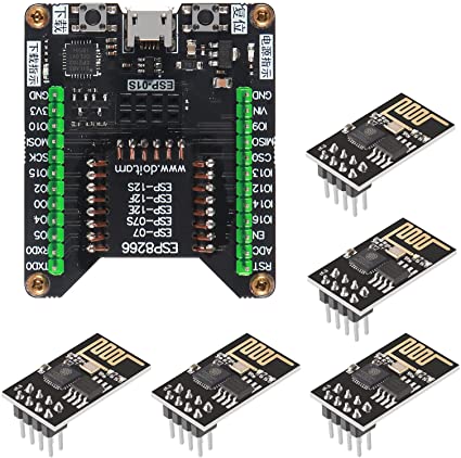 ESP8266 Code Burner Firmware Downloader Flash Download Tool Test Board   5Pcs ESP01 ESP-01S Serial WiFi Wireless Transceiver Module Compatible with Arduino, Wireless Serial Transceiver Communication