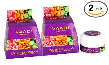 Under Eye Cream for Dark Circle Treatment  Removes Patches  Corrector Bags and Wrinkles  Suitable for ALL Skin Types Anti-aging Best Age Defying Anti-wrinkle Skin Care for Men and Women Natural Replenishing Moisturizer Eye Balm Smoothes and Softens Skin Solution for Crows Feet Dry Skin Fine Lines Eye Bags and Sagging Eyes Reduces Puffiness  Dark Circles and Baggy Eyes Concealer for Dark Circles ALL Natural Herbal Formula 100 Money Back Guarantee - Pack of 2 X 30 Grams - Vaadi Herbals