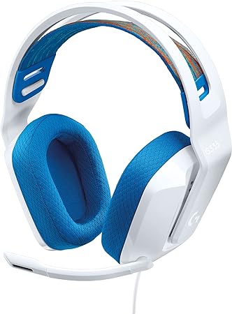 Logitech G335 Wired Gaming Headset, with Microphone, 3.5mm Audio Jack, Comfortable Memory Foam Earpads, Lightweight, Compatible with PC, PlayStation, Xbox, Nintendo Switch - White