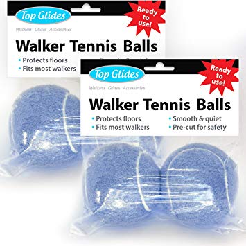 Top Glides Precut Walker Tennis Ball Glides - Light Blue - 2 Pairs