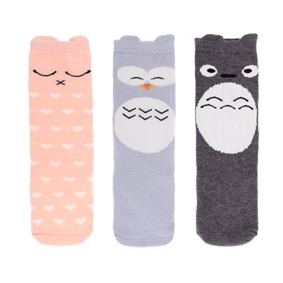 Dare Color Girl's Cute Owl Design Knee High Socks(3 Pairs)