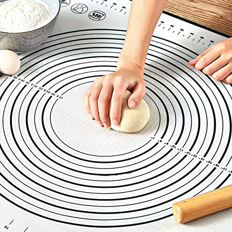 Pastry Mat for Rolling Dough, WeGuard 24“x20” Extra-large Silicone Pastry Kneading Mat Board with Measurements Marking BPA Free Food Grade Non-stick Non-slip Rolling Dough Baking Mat…