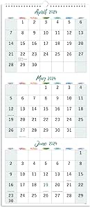 2024-2025 Wall Calendar - 3 Months Wall Calendar from April 2024 - July 2025, 11" x 26", 3 Month Calendar Vertical Display with Thick Paper, Lay - Flat, Holidays, Blocks