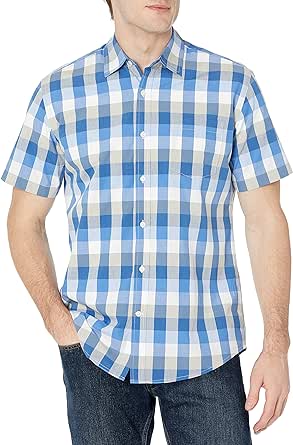 Amazon Essentials Men's Regular-Fit Short-Sleeve Poplin Shirt