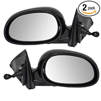 Driver and Passenger Manual Remote Side View Mirrors Ready-to-Paint Replacement for Honda 76250-SR3-A05 76200SR3A04