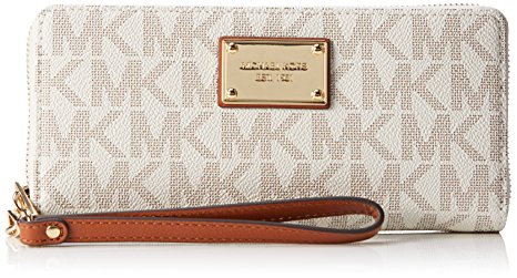 Michael Kors Beige Black Gold Continental Wallet