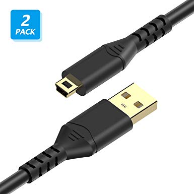 Mini USB Cable, Benicabe (2-Pack 3FT) Mini USB to USB 2.0 Cable for TI-84 Plus CE Graphing Calculator, Gopro Hero 4/3 , PS3 Controller, MP3 Player, Dash Cam, Digital Camera, GPS, PDAs and More