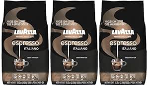 Lavazza Caffe Espresso Italiano Whole Bean Coffee Blend, Medium Roast, 2.2-Pound Bag 3 Pack