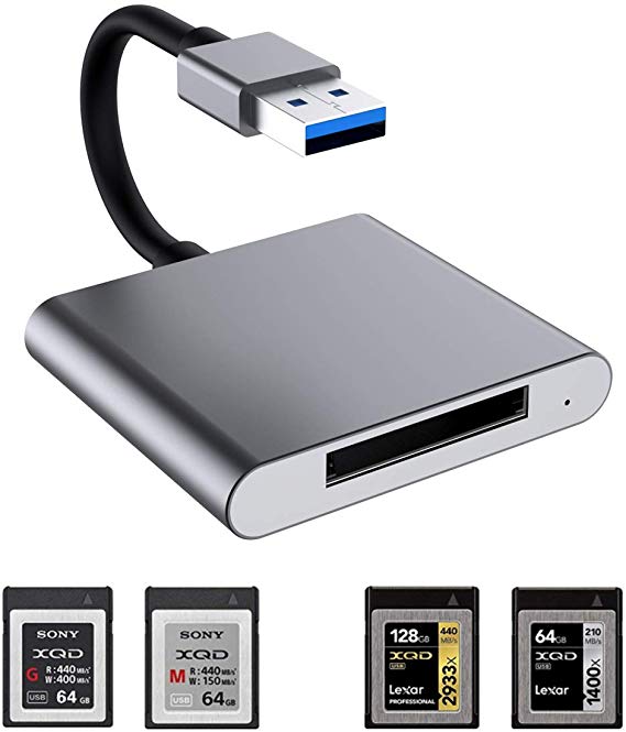 XQD Card Reader, USB Card Reader, 5Gpbs Super Speed USB 3.0 Memory Card Adapter, Aluminum Alloy Flash Memory Card Reader for Sony G Series, Lexar USB Mark Card, Support Windows/Mac OS System