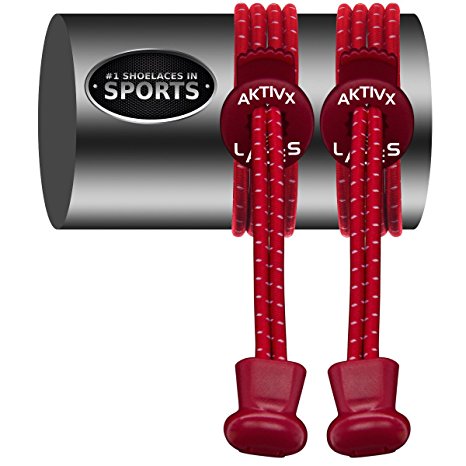 AKTIVX SPORTS LACES - No Tie Elastic Shoelaces that Lock, USA Design Available Worldwide, Replacement Elastic Running Shoelaces for Mens, Womens, Seniors & Kids Shoes, Cleats, Boots