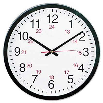 UNV10441 - Universal 24-Hour Round Wall Clock