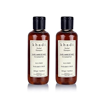 Khadi Woody Sandal & Honey Herbal Shampoo - Sls & Paraben Free - 210ml (Set of 2)