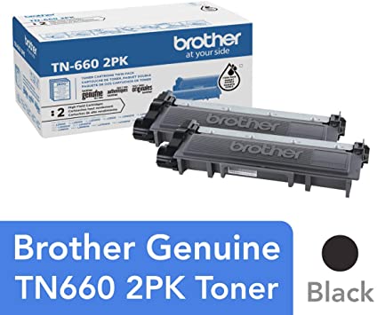 Brother Genuine High-Yield Black Toner Cartridge Twin Pack TN660 2PK (TN6602PK)