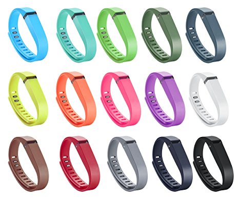 GinCoband 15 PCS Multicolor Fitbit Flex Bands Replacement with Clasps for Fitbit Flex Sport Wristband No tracker