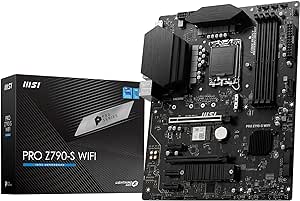 MSI PRO Z790-S WiFi ProSeries Motherboard (Supports 12th/13th Gen Intel Processors, LGA 1700, DDR5, PCIe 5.0, M.2, 2.5Gbps LAN, USB 3.2 Gen2, Wi-Fi 6E, ATX)