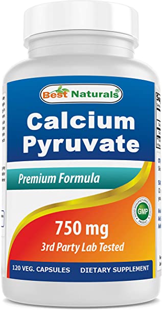 Calcium Pyruvate 750 mg 120 Capsules by Best Naturals (Pack of 3)