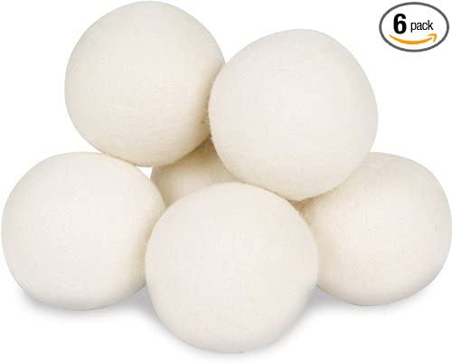 Wool Dryer Balls by Smart Sheep 6-Pack, XL Premium Reusable Natural Fabric Softener Award-Winning