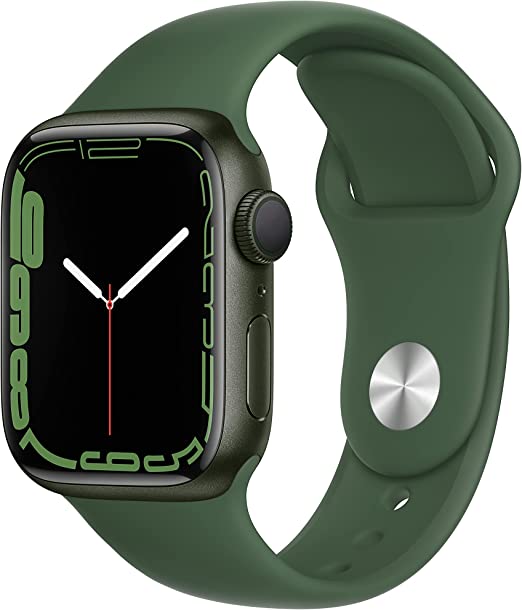 Apple Watch Series 7 GPS, 41mm Green Aluminum Case with Clover Sport Band - Regular