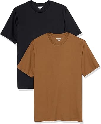 Amazon Essentials Men's T-Shirt Regular-Fit Short-Sleeve Crewneck, Pack of 2