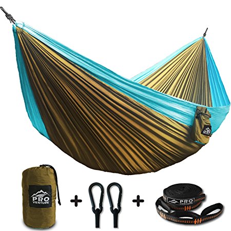 Proventure Camping Hammock & FREE Tree Straps - Lightweight and Compact - For Backpacking, the Beach, Back Yard, Travel, or Any Adventure!