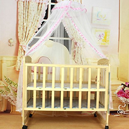 Voberry® Baby Infant Bed Net Mosquito Net Crib Tent Canopy Netting for Crib Cot (Pink)