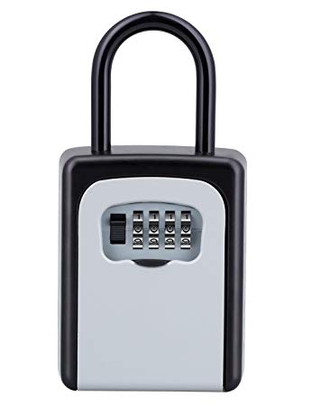 ZHENGE Key Lock Box, Portable Key Box with Combination, Door Knob Key Safe Box Outdoor for Home, Office, Garage, Realtors, Contractors-Spare Key Security Holder (Silver)