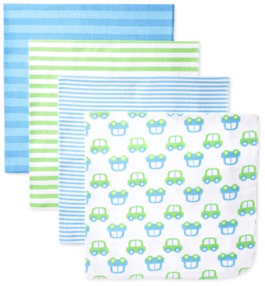 Gerber Baby Boys' 4 Pack Flannel Blankets