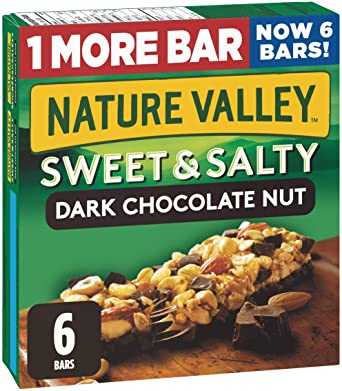 NATURE VALLEY Sweet & Salty Dark Chocolate Nut Granola Bars, 6 Count