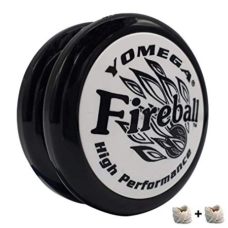 Yomega Fireball - Professional Responsive Transaxle Yoyo, Great For Kids And Beginners To Perform Like Pros   Extra 2 Strings & 3 Month Warranty (Black)