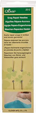 Clover 2512 Snag Repair Needles, Silver, 2 Pack