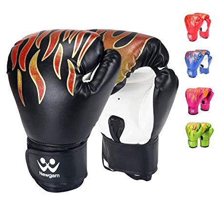 Newgam Kids Boxing Gloves, Children Junior Sparring Kickboxing Training Gloves,Junior Punch Bag MMA Training Muay Thai Mitts - PU Leather - 5oz for 3 to 14 YR