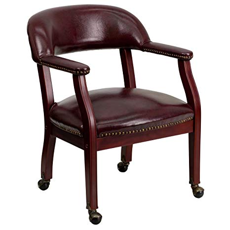 Flash Furniture Oxblood Vinyl Luxurious Conference Chair with Casters