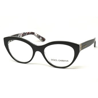 Eyeglasses Dolce & Gabbana DG 3246 3021 TOP BLACK/ROSE PRINT